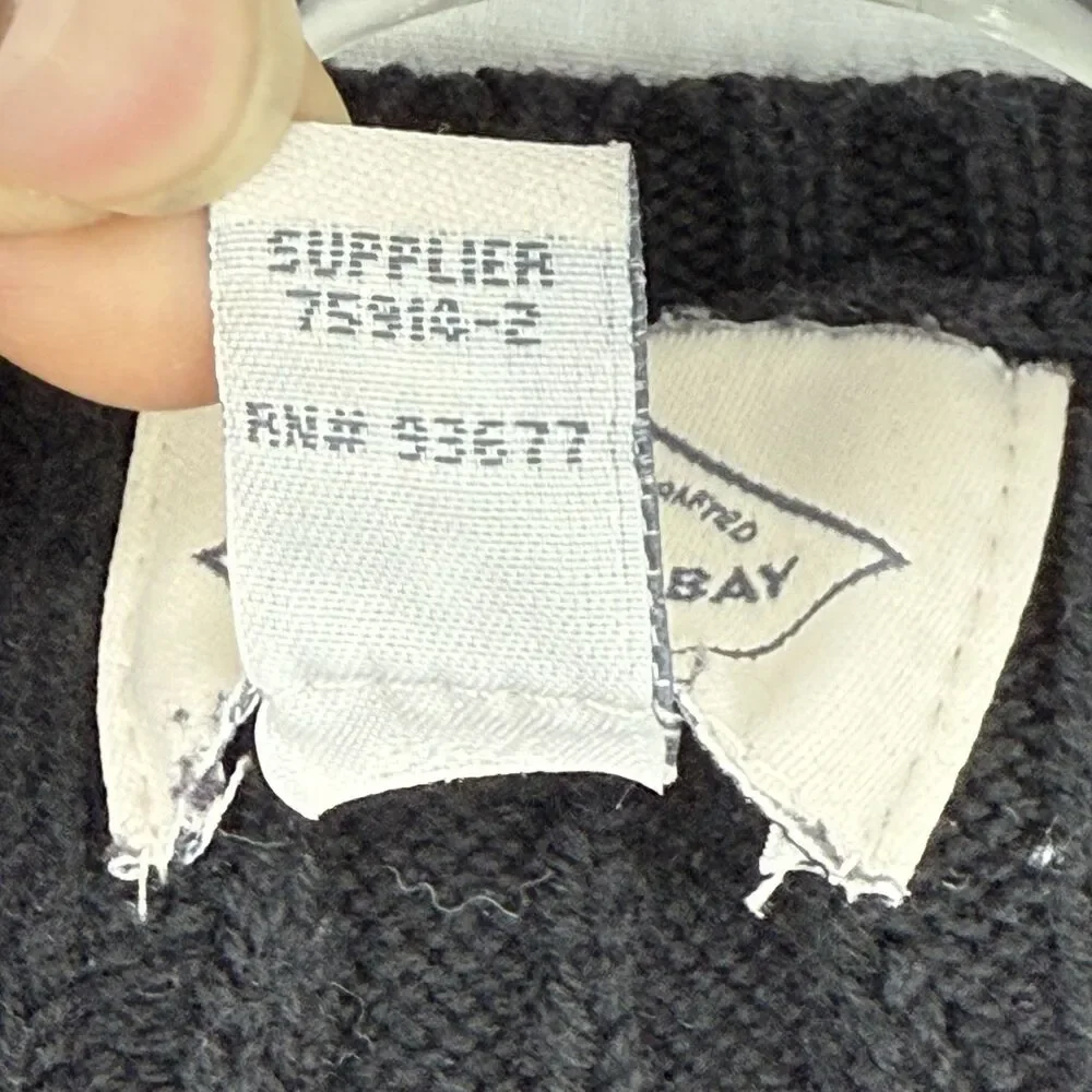 St John's Bay Women's Long Sleeve Cable Knit Sweater Size Small Black